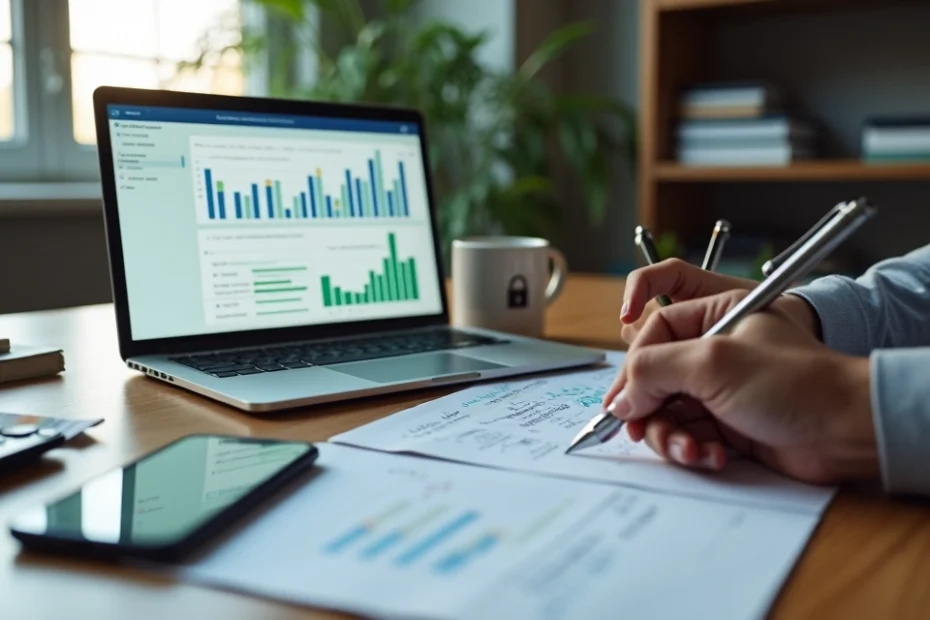 Pessoa analisando investimentos em renda fixa na tela do notebook